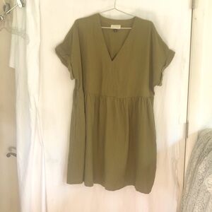Universal thread midi olive green dress